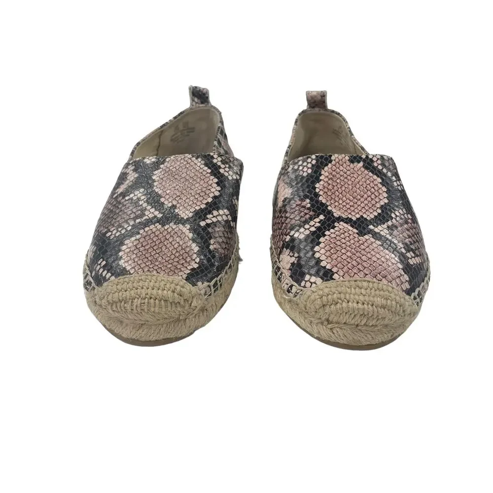 Sam Edelman Khloe Espadrille Pink Black Snakeskin Print Womens 6.5